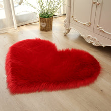 Load image into Gallery viewer, 1pc Faux Fur Room Rug, Heart Shaped Plush Rug, Fluffy Carpet For Living Room Bedroom Sofa, Shaggy Carpet Area Mat 50*60cm/19.68*23.62in