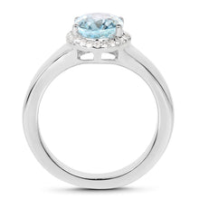 Load image into Gallery viewer, 2.63 Carat Genuine Blue Topaz and White Topaz .925 Sterling Silver Ring