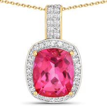 Load image into Gallery viewer, 6.87 Carat Genuine Pink Topaz and White Topaz .925 Sterling Silver Pendant