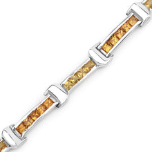 Load image into Gallery viewer, 6.48 Carat Genuine Multi Sapphire .925 Sterling Silver Bracelet