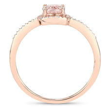 Load image into Gallery viewer, 0.82 Carat Genuine Morganite and White Diamond 14K Rose Gold Ring