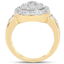 Load image into Gallery viewer, 14K Yellow Gold Plated 0.21 Carat Genuine White Diamond .925 Sterling Silver Ring