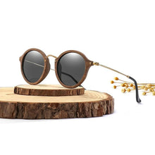 Load image into Gallery viewer, Modern Ultralight Women Men Polarized Sunglasses Wooden Round Frame
