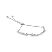 Load image into Gallery viewer, 14K Yellow Gold Plated .925 Sterling Silver Diamond Accent Heart and Wave Link Bolo Bracelet (I-J Color, I2-I3 Clarity) - 6" to 9" Adjustable
