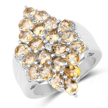 Load image into Gallery viewer, 3.54 Carat Genuine Citrine and White Topaz .925 Sterling Silver Ring