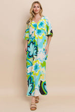 Load image into Gallery viewer, Floral Printed Slit Maxi Dress For Women β Summer Floral Maxi Dress, Elegant Slit Maxi Dress, Feminine Floral Dress, Romantic Floral Dress, Chic Summer Maxi Dress, Vibrant Slit Dress, Sophisticated Floral Dress