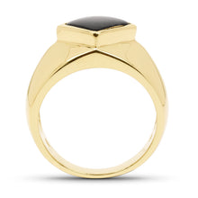 Load image into Gallery viewer, 14K Yellow Gold Plated 2.00 Carat Genuine Black Onyx .925 Sterling Silver Ring