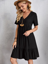 Load image into Gallery viewer, Classic Full Size V-Neck Short Sleeve Dress Casual & Comfortable Dress for Women