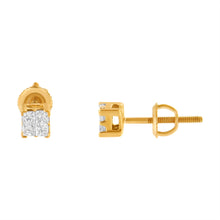 Load image into Gallery viewer, 10KT Yellow Gold Princess Diamond Stud Earring (1/4 cttw, J-K Color, I1-I2 Clarity)
