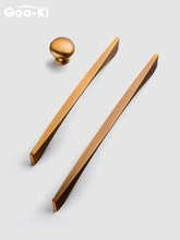 Load image into Gallery viewer, 6PCS Set Nordic Modern Glam Brushed Bronze Drawer Knobs Kitchen Door Handles Cupboard Door Handle Cabinet Handles for Furniture Hardware Brushed Brass Handle Modern Minimalist Cabinet Pull Drawer Handle Wardrobe Cabinet Hardware