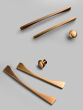 Load image into Gallery viewer, 6PCS Set Nordic Modern Glam Brushed Bronze Drawer Knobs Kitchen Door Handles Cupboard Door Handle Cabinet Handles for Furniture Hardware Brushed Brass Handle Modern Minimalist Cabinet Pull Drawer Handle Wardrobe Cabinet Hardware