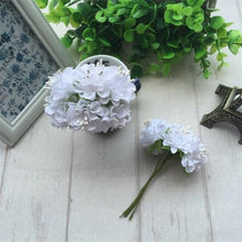 Load image into Gallery viewer, 6pcs Silk Stamen Artificial Flower Bouquet Wedding Party Decoration Handmade Wreath Gift Scrapbooking Craft Fake Flowers
