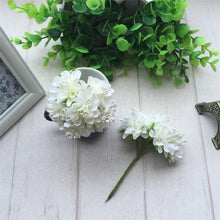 Load image into Gallery viewer, 6pcs Silk Stamen Artificial Flower Bouquet Wedding Party Decoration Handmade Wreath Gift Scrapbooking Craft Fake Flowers