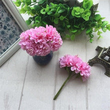 Load image into Gallery viewer, 6pcs Silk Stamen Artificial Flower Bouquet Wedding Party Decoration Handmade Wreath Gift Scrapbooking Craft Fake Flowers