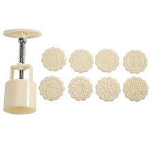 Load image into Gallery viewer, 6pcs/set Flower Shaped Mooncake Mold Cake Mold Hand Pressure Fondant Moon Cake Decorating Tools Cookie Cutter Baking Tool Moon Cake Mold With 6 Stamps Flowers Design Hand Pressure Fondant Decoration Cookie Cutter