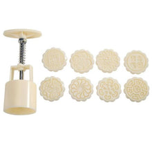 Load image into Gallery viewer, 6pcs/set Flower Shaped Mooncake Mold Cake Mold Hand Pressure Fondant Moon Cake Decorating Tools Cookie Cutter Baking Tool Moon Cake Mold With 6 Stamps Flowers Design Hand Pressure Fondant Decoration Cookie Cutter