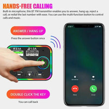 Load image into Gallery viewer, 7 Color LED Backlit Light Bluetooth FM Transmitter and Dual USB Charger