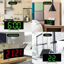 Load image into Gallery viewer, 7 Inch LED Digital Desktop Alarm Clock Curved Dimmable Table Clock Table Alarm Clock 7 Inch Curved Dimmable LED Electronic Digital Desktop Clock for Kids Bedroom Large Number Table Clock Mirror Luxury For Kids Bedroom Home Decors