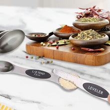 Load image into Gallery viewer, 7-Piece: Double Sided Stackable Magnetic Measuring Spoons Set with Leveler