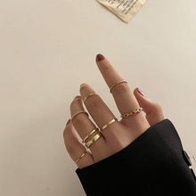 Load image into Gallery viewer, 7-Piece: Women's Gold Knuckle Ring Set