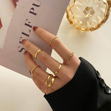 Load image into Gallery viewer, 7-Piece: Women's Gold Knuckle Ring Set