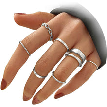 Load image into Gallery viewer, 7-Piece: Women's Gold Knuckle Ring Set