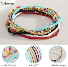 Load image into Gallery viewer, 7-Pieces Set: Women's Hand Beaded African Anklet