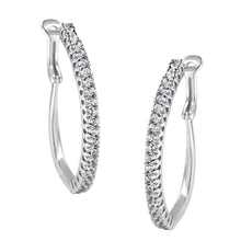 Load image into Gallery viewer, 10KT White Gold 1 cttw Diamond Hoop Earrings (I-J Clarity, I2-I3 Color)