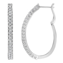 Load image into Gallery viewer, 10KT White Gold 1 cttw Diamond Hoop Earrings (I-J Clarity, I2-I3 Color)