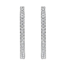Load image into Gallery viewer, 10KT White Gold 1 cttw Diamond Hoop Earrings (I-J Clarity, I2-I3 Color)
