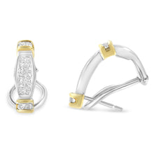 Load image into Gallery viewer, 14K Two-Toned Gold Round and Princess Cut Diamond Earrings (0.5 cttw, H-I Color, SI2-I1 Clarity)