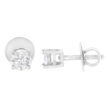 Load image into Gallery viewer, 14K White Gold 1/2 Cttw Pie-Cut Diamond Solitaire Stud Earrings (H-I Color, SI1-SI2 Clarity)