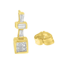 Load image into Gallery viewer, 14K Yellow Gold 1 1/3 cttw Diamond Hoop Earrings (G-H, VS1-VS2)