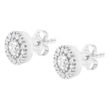 Load image into Gallery viewer, 14k White Gold 1 cttw Diamond Halo Stud Earrings (I-J Clarity, I1-I2 Color)