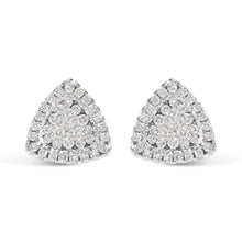 Load image into Gallery viewer, 14K White Gold 1/2 cttw Trillion Shaped Diamond Stud Earrings (H-I Clarity, SI2-I1 Color)