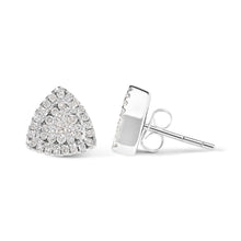 Load image into Gallery viewer, 14K White Gold 1/2 cttw Trillion Shaped Diamond Stud Earrings (H-I Clarity, SI2-I1 Color)