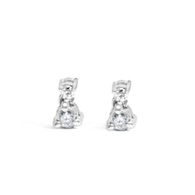 Load image into Gallery viewer, 14K White Gold 1/4 Cttw Double Diamond Drop and Dangle Stud Earrings (H-I Color, SI1-SI2 Clarity)