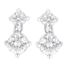 Load image into Gallery viewer, 14K White Gold 1 cttw Double Diamond Stud Earrings (H-I Clarity, SI2-I1 Color)