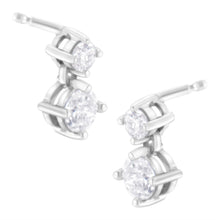 Load image into Gallery viewer, 14K White Gold 1 cttw Double Diamond Stud Earrings (H-I Clarity, SI2-I1 Color)