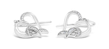 Load image into Gallery viewer, Sterling Silver Round Cut Diamond Heart Dangle Earrings (0.09 cttw, H-I Color, I1-I2 Clarity)