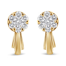 Load image into Gallery viewer, 14K White Gold 3/4 Cttw Diamond Floral Cluster Drop and Dangle Stud Earrings (H-I Color, I1-I2 Clarity)