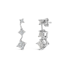 Load image into Gallery viewer, 14K White Gold 1 cttw Princess Cut Diamond Earrings (G-H, VS1-VS2)