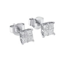 Load image into Gallery viewer, 10k White Gold Diamond Stud Earrings (0.60 cttw, I-J Color, I2-I3 Clarity)
