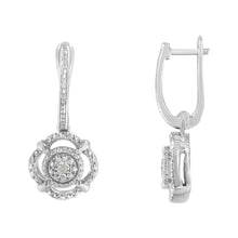 Load image into Gallery viewer, .925 Sterling Silver Miracle-Set Diamond Accent Drop and Dangle Earrings (I-J Color, I3 Clarity)