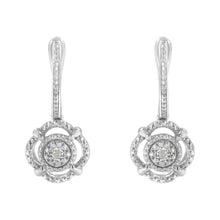 Load image into Gallery viewer, .925 Sterling Silver Miracle-Set Diamond Accent Drop and Dangle Earrings (I-J Color, I3 Clarity)