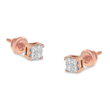 Load image into Gallery viewer, 10KT Yellow Gold Princess Diamond Stud Earring (1/4 cttw, J-K Color, I1-I2 Clarity)
