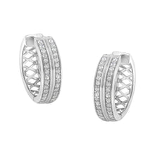 Load image into Gallery viewer, 10K White Gold Diamond Hoop Earring (1/2 cttw, I-J Color, I2-I3 Clarity)