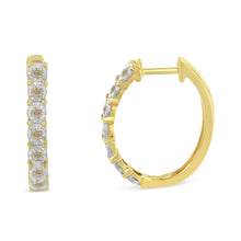 Load image into Gallery viewer, 10KT Two-Toned Gold Diamond Hoop Earring (1/2 cttw, J-K Color, I2-I3 Clarity)