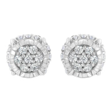 Load image into Gallery viewer, .925 Sterling Silver 1/3 cttw Round-cut Diamond Floral Stud Earring (I-J Clarity, I3 Color)