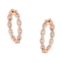 Load image into Gallery viewer, 10K Rose Gold Diamond Hoop Earring (1 cttw, H-I Color, I1-I2 Clarity)
